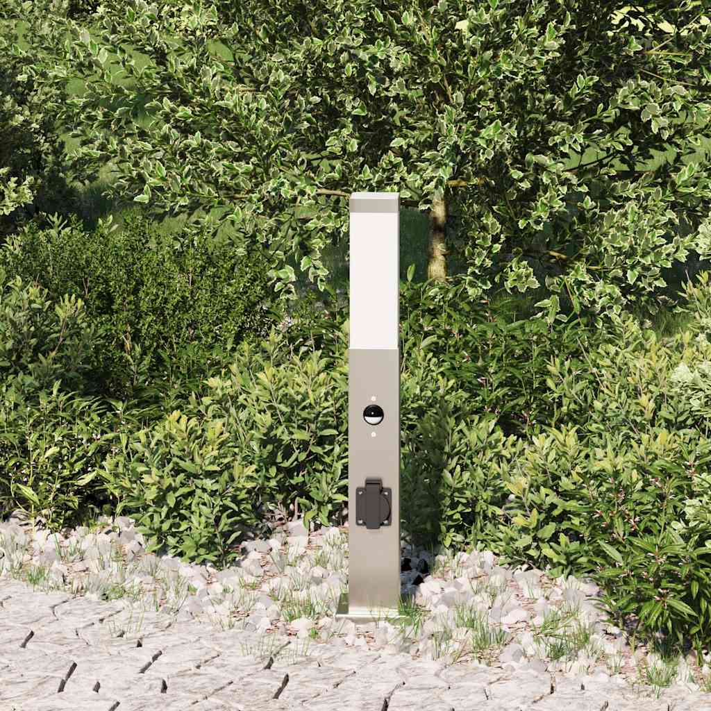Vidaxx borne d'éclairage avec capteur et prise 50 cm inox IP44
