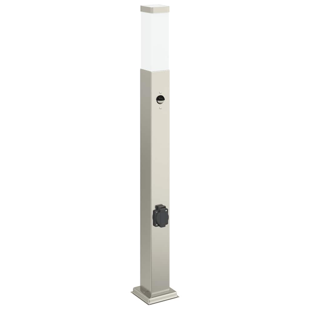 Borne d'éclairage Vidaxl avec capteur et douille 80 cm inox IP44