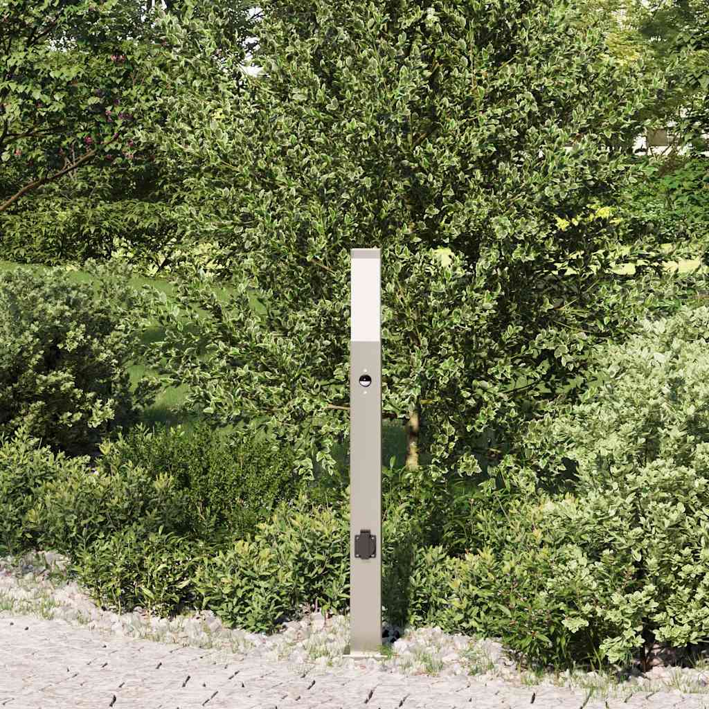 Borne d'éclairage Vidaxl avec capteur et douille 80 cm inox IP44