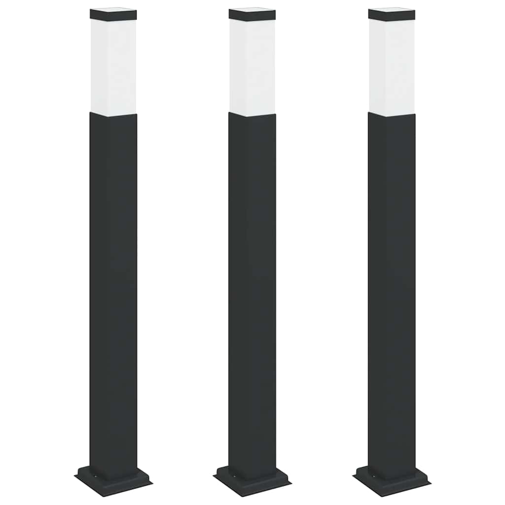VidaXL borne d'éclairage 3 pièces 80 cm noir IP44