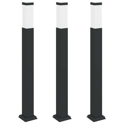VidaXL borne d'éclairage 3 pièces 80 cm noir IP44