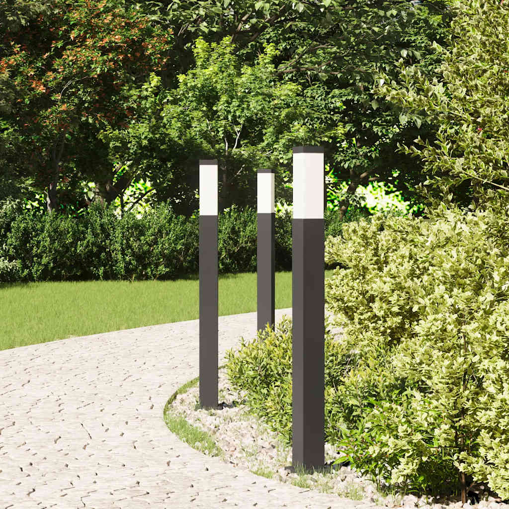VidaXL borne d'éclairage 3 pièces 80 cm noir IP44