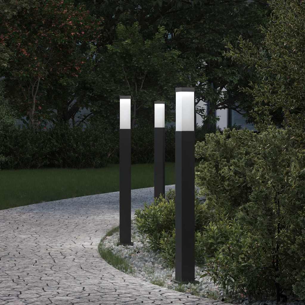 VidaXL borne d'éclairage 3 pièces 80 cm noir IP44