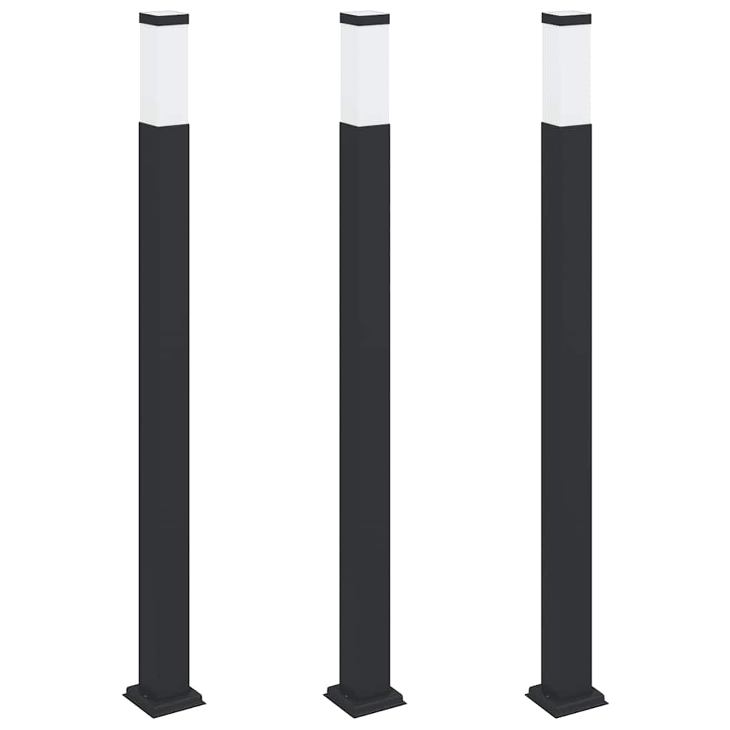 VidaXL borne d'éclairage 3 pièces 110 cm noir IP44
