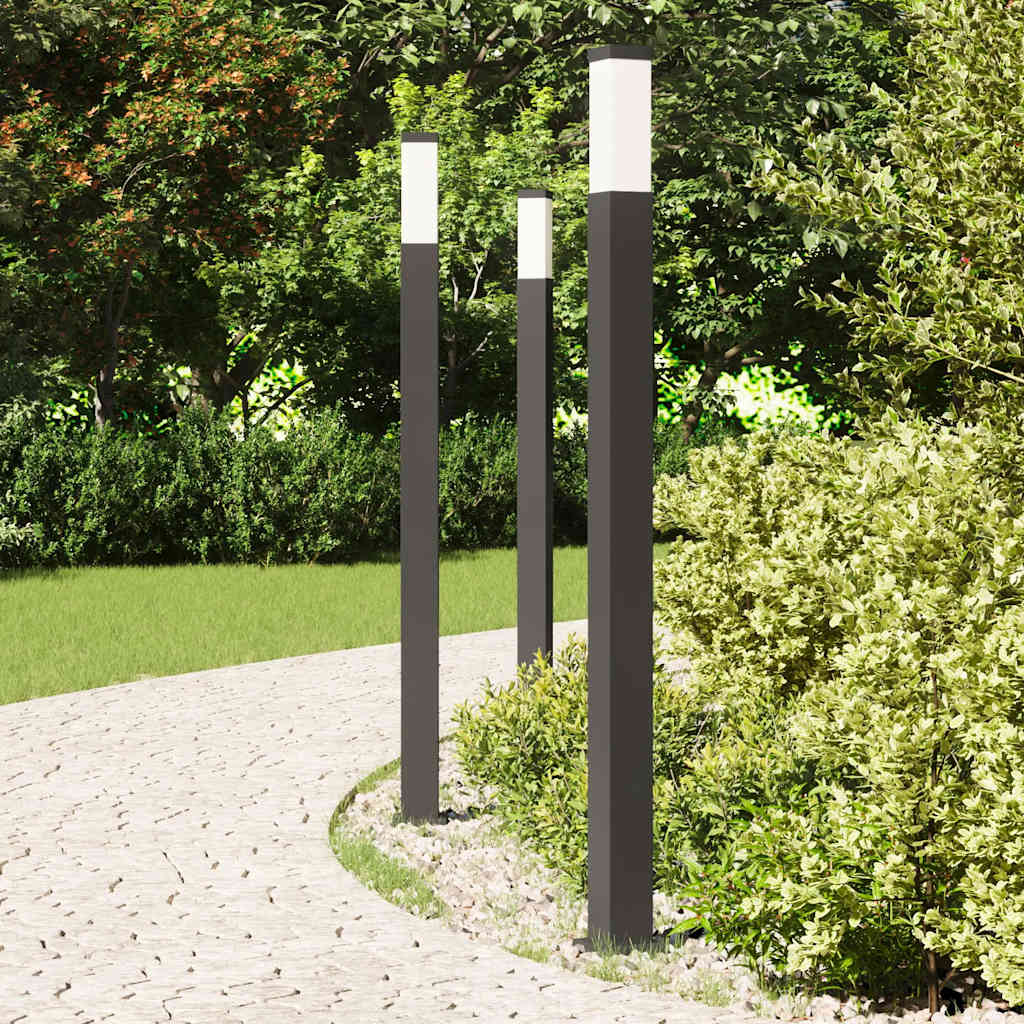 VidaXL borne d'éclairage 3 pièces 110 cm noir IP44