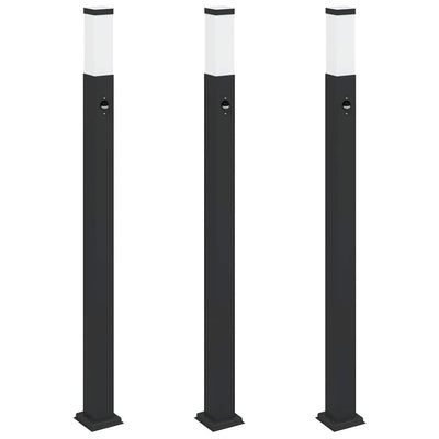 Vidaxx borne d'éclairage avec capteur 3 pièces 110 cm noir IP44