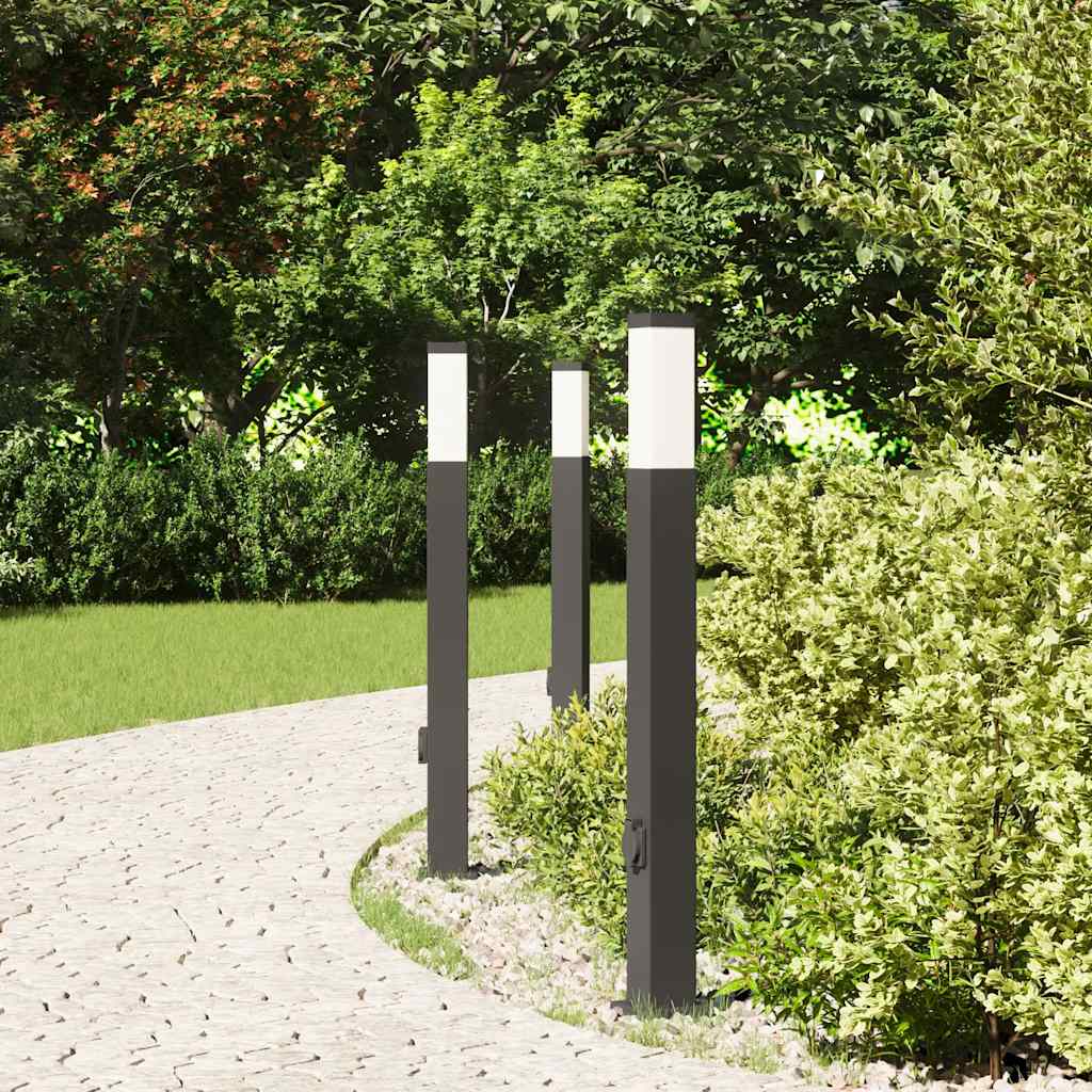 Vidaxx borne d'éclairage avec prise 3 pièces 80 cm noir IP44