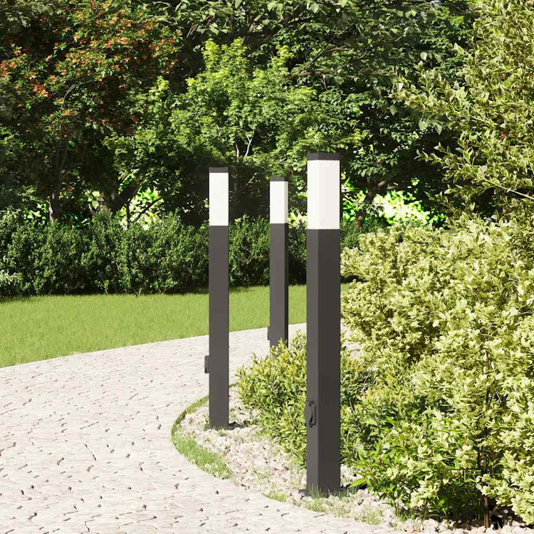 Vidaxx borne d'éclairage avec prise 3 pièces 80 cm noir IP44