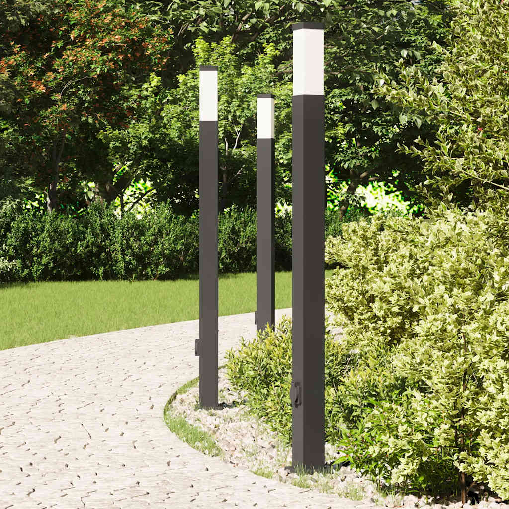 Vidaxx borne d'éclairage avec prise 3 pièces 110 cm noir IP44