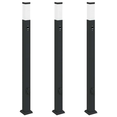Vidaxx borne d'éclairage avec capteur et prise 3 pièces 110 cm noir IP44