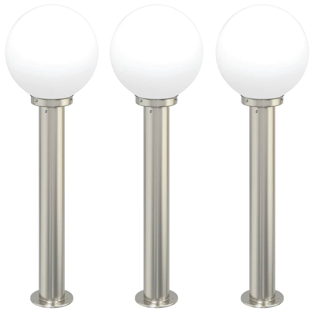 Vidaxx borne lumineuse 3 pièces 80 cm acier inoxydable IP44