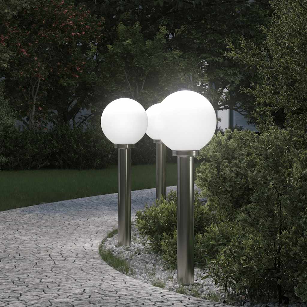 Vidaxx borne lumineuse 3 pièces 80 cm acier inoxydable IP44
