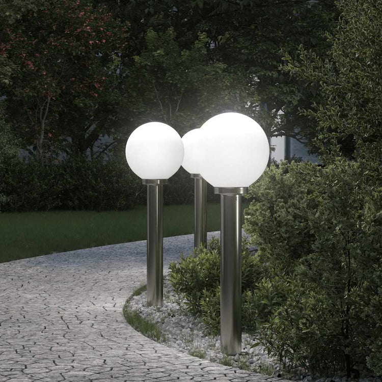 Vidaxx borne lumineuse 3 pièces 80 cm acier inoxydable IP44