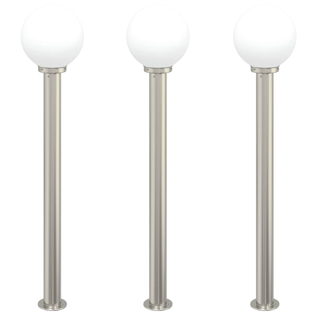 Vidaxx borne lumineuse 3 pièces 120 cm acier inoxydable IP44