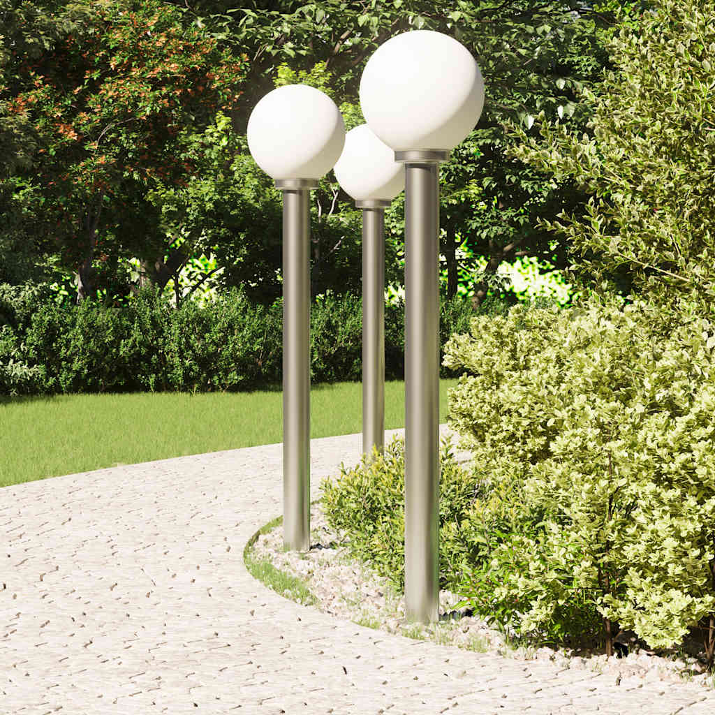 Vidaxx borne lumineuse 3 pièces 120 cm acier inoxydable IP44