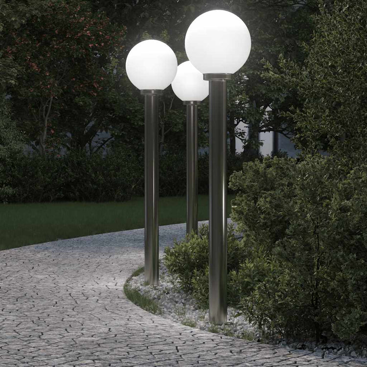 Vidaxx borne lumineuse 3 pièces 120 cm acier inoxydable IP44