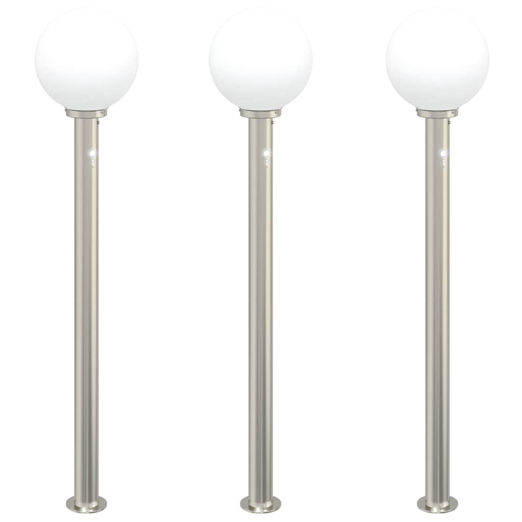 Vidaxx borne d'éclairage avec capteur 3 pièces 120 cm acier inoxydable IP44