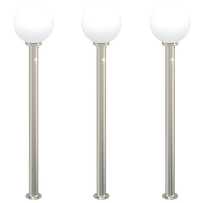 Vidaxx borne d'éclairage avec capteur 3 pièces 120 cm acier inoxydable IP44