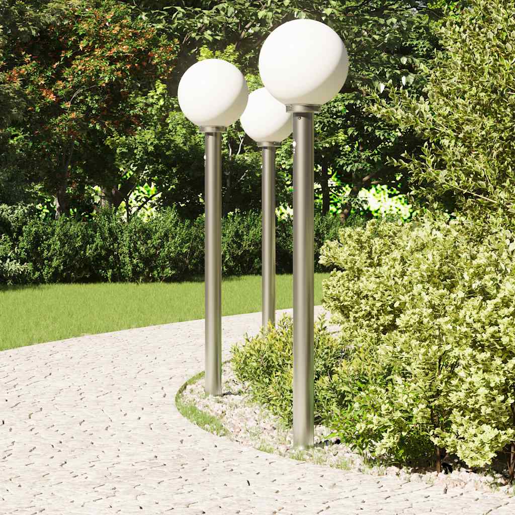 Vidaxx borne d'éclairage avec capteur 3 pièces 120 cm acier inoxydable IP44