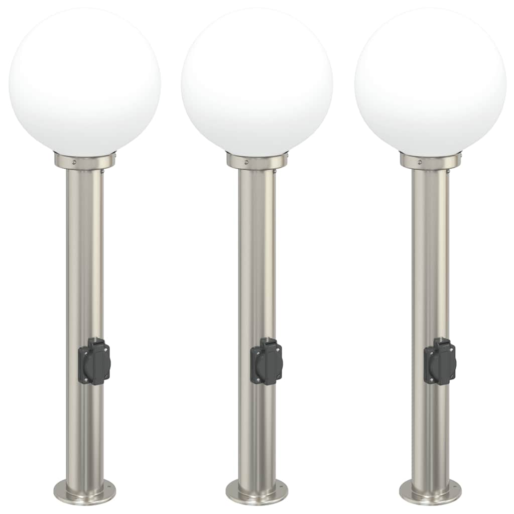 Vidaxx borne d'éclairage avec douille 3 pièces 80 cm acier inoxydable IP44