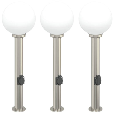 Vidaxx borne d'éclairage avec douille 3 pièces 80 cm acier inoxydable IP44