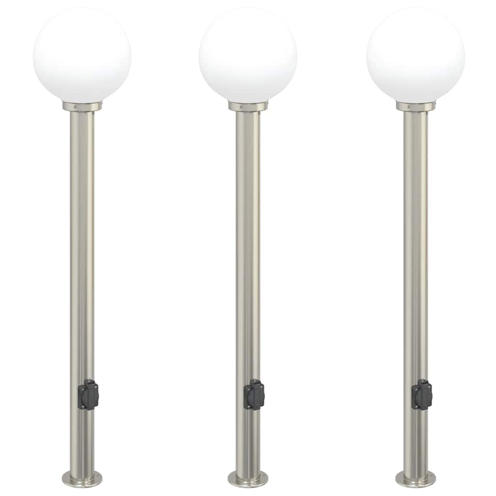 Vidaxx borne d'éclairage avec douille 3 pièces 120 cm acier inoxydable IP44