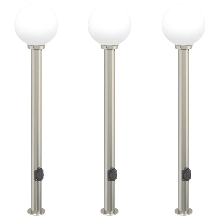 Vidaxx borne d'éclairage avec douille 3 pièces 120 cm acier inoxydable IP44