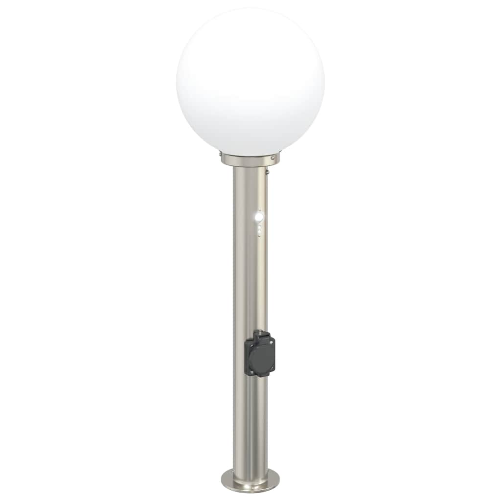 Borne d'éclairage Vidaxl avec capteur et douille 80 cm inox IP44