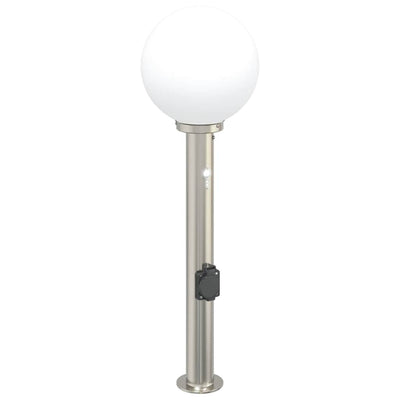 Borne d'éclairage Vidaxl avec capteur et douille 80 cm inox IP44