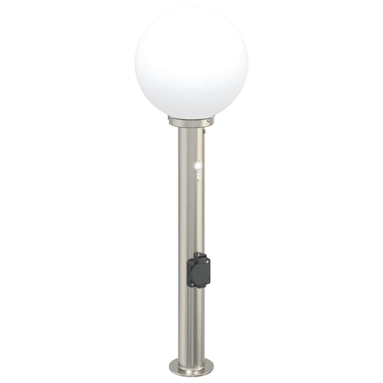 Borne d'éclairage Vidaxl avec capteur et douille 80 cm inox IP44