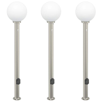 Vidaxx borne d'éclairage avec capteur et prise 3 pièces 120 cm inox IP44