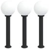 VidaXL borne d'éclairage 3 pièces 80 cm noir IP44