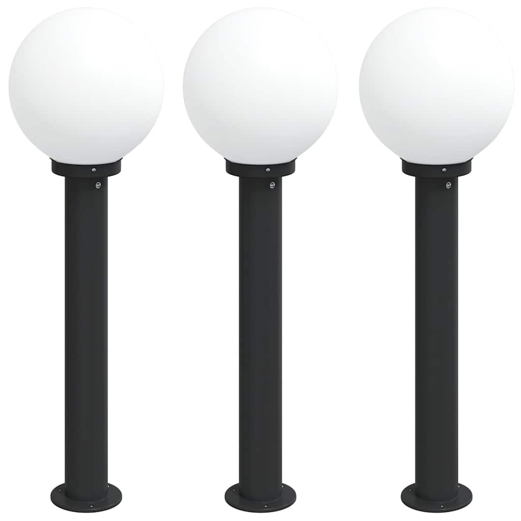VidaXL borne d'éclairage 3 pièces 80 cm noir IP44