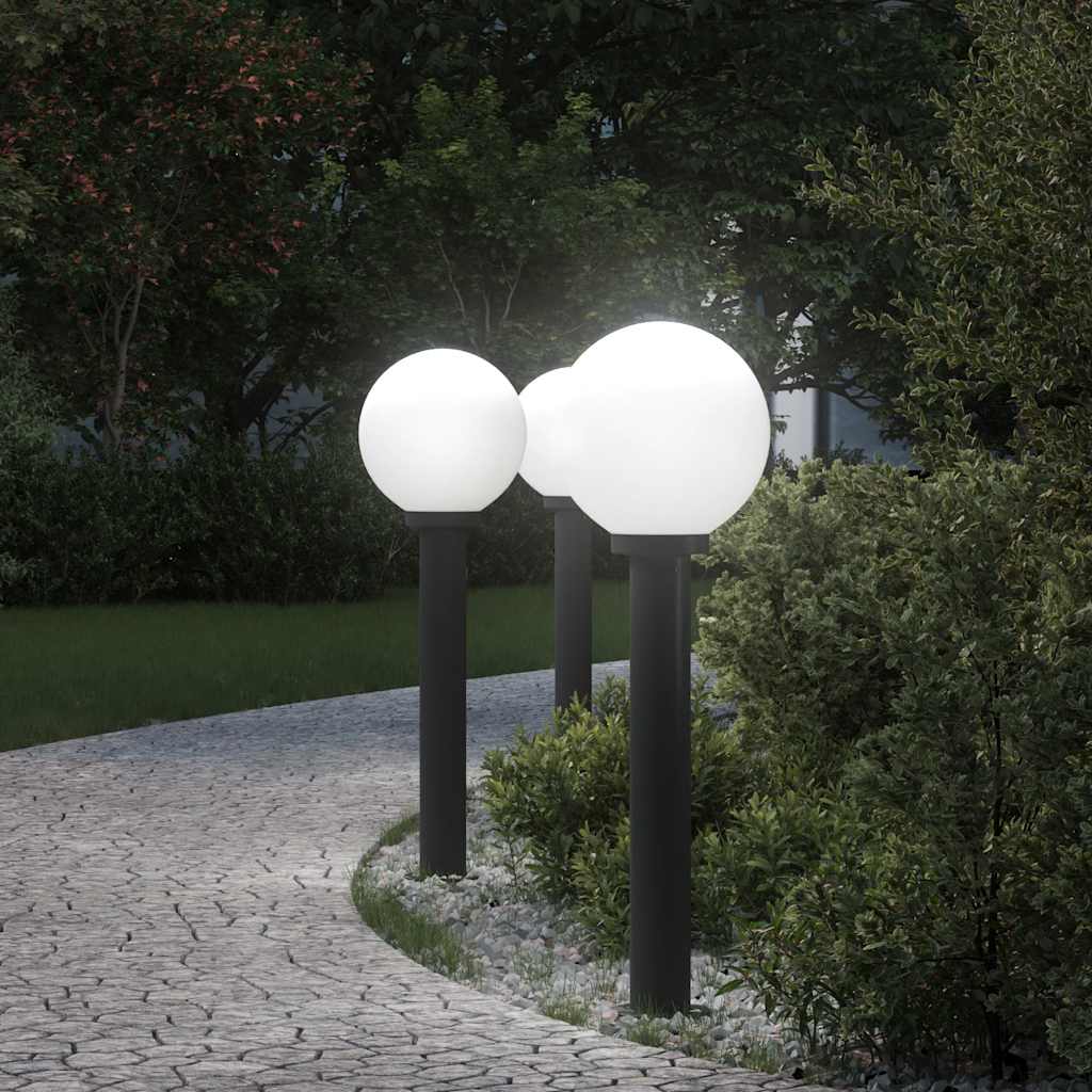 VidaXL borne d'éclairage 3 pièces 80 cm noir IP44