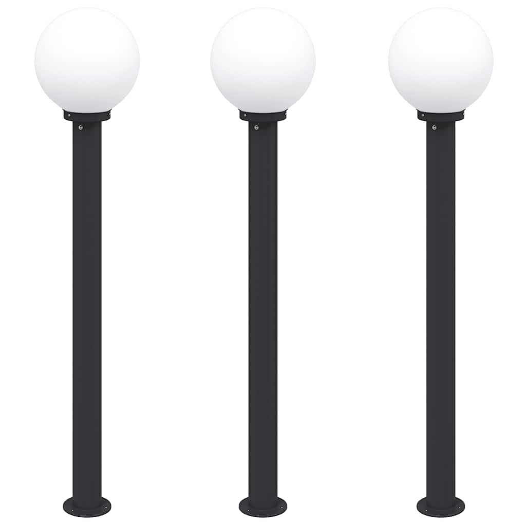 VidaXL borne d'éclairage 3 pièces 120 cm noir IP44