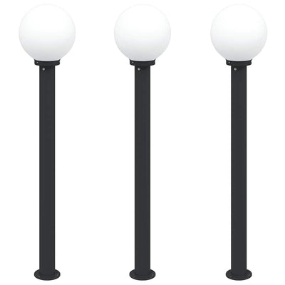 VidaXL borne d'éclairage 3 pièces 120 cm noir IP44
