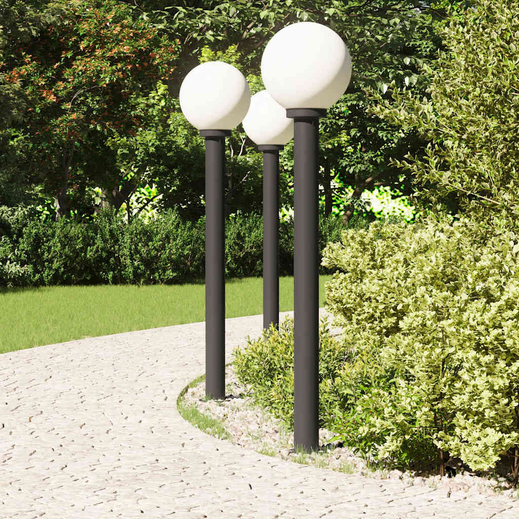 VidaXL borne d'éclairage 3 pièces 120 cm noir IP44