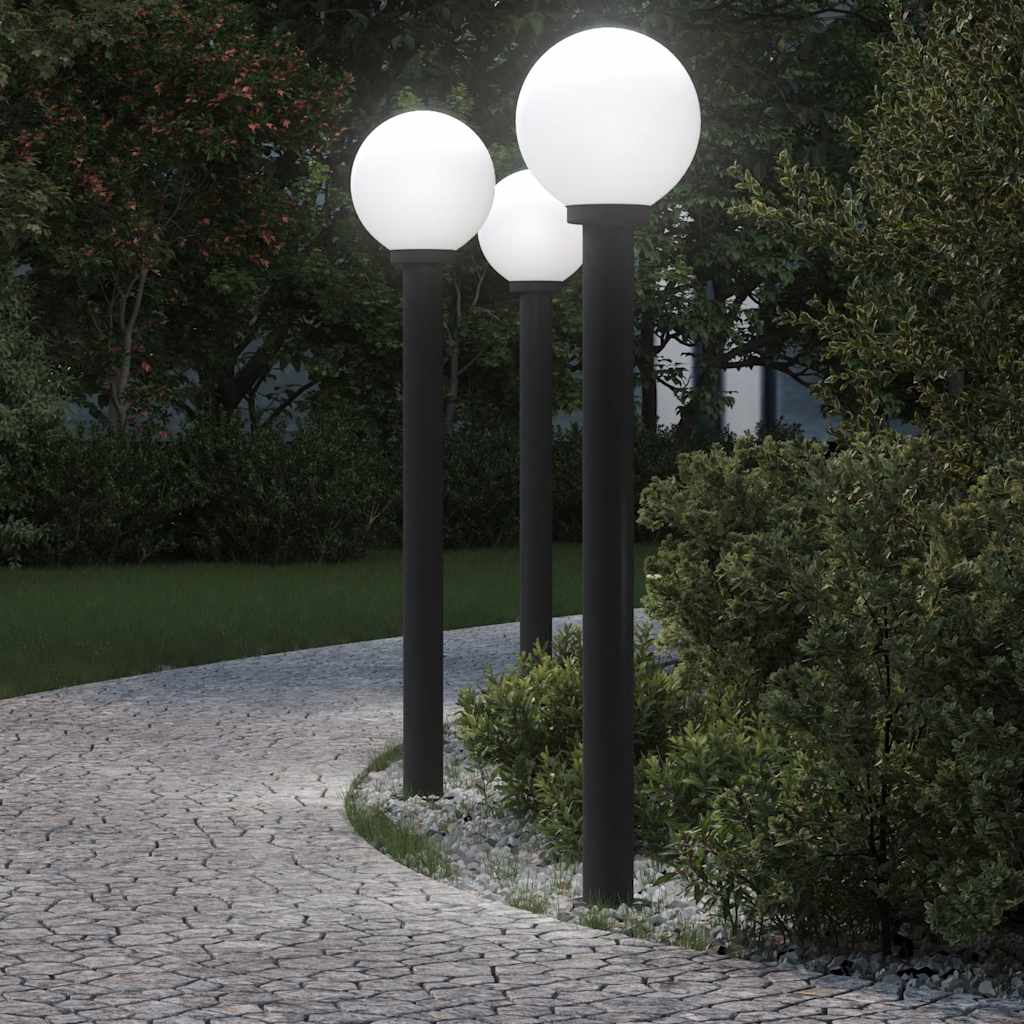 VidaXL borne d'éclairage 3 pièces 120 cm noir IP44