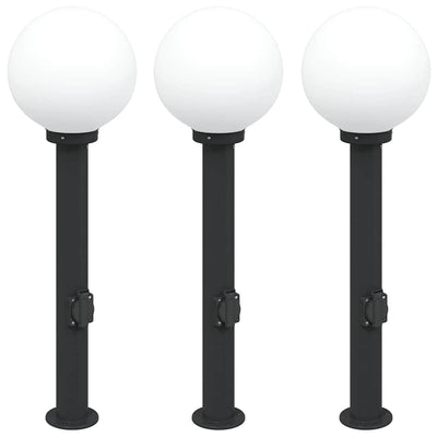 Vidaxx borne d'éclairage avec prise 3 pièces 80 cm noir IP44