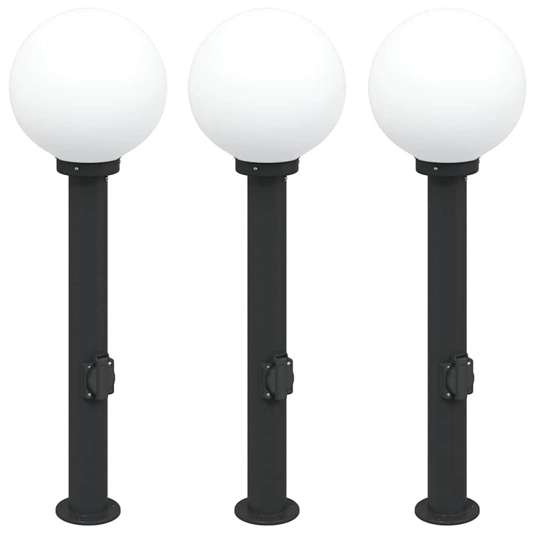 Vidaxx borne d'éclairage avec prise 3 pièces 80 cm noir IP44