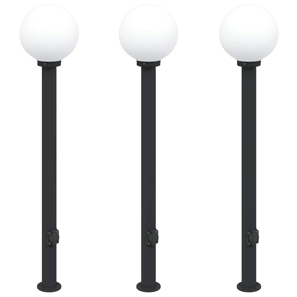 Vidaxx borne d'éclairage avec prise 3 pièces 120 cm noir IP44
