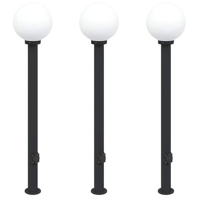 Vidaxx borne d'éclairage avec prise 3 pièces 120 cm noir IP44