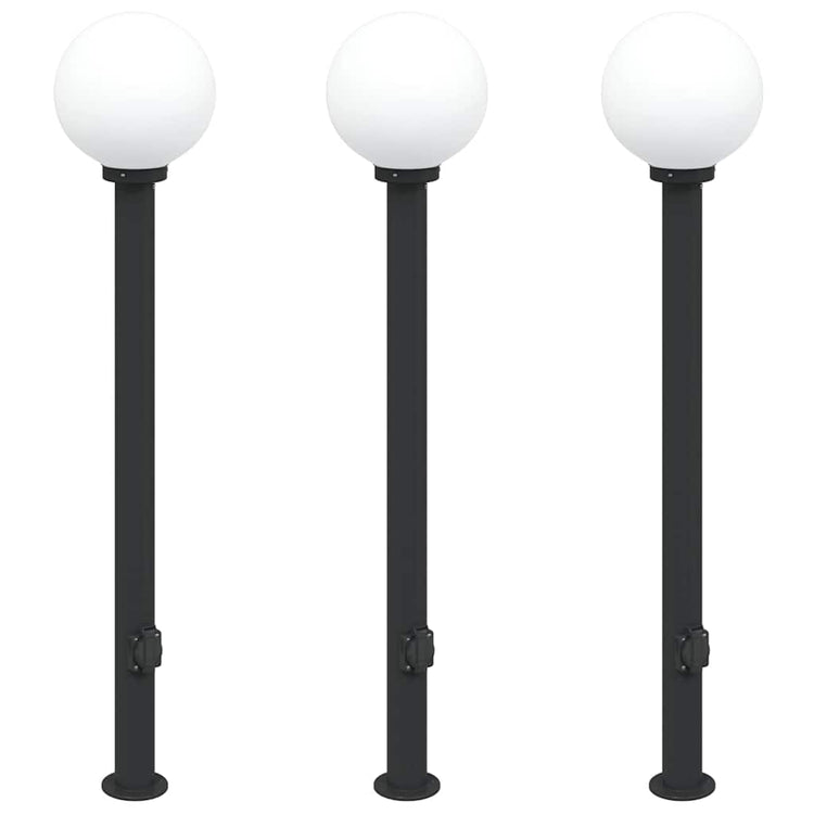 Vidaxx borne d'éclairage avec prise 3 pièces 120 cm noir IP44