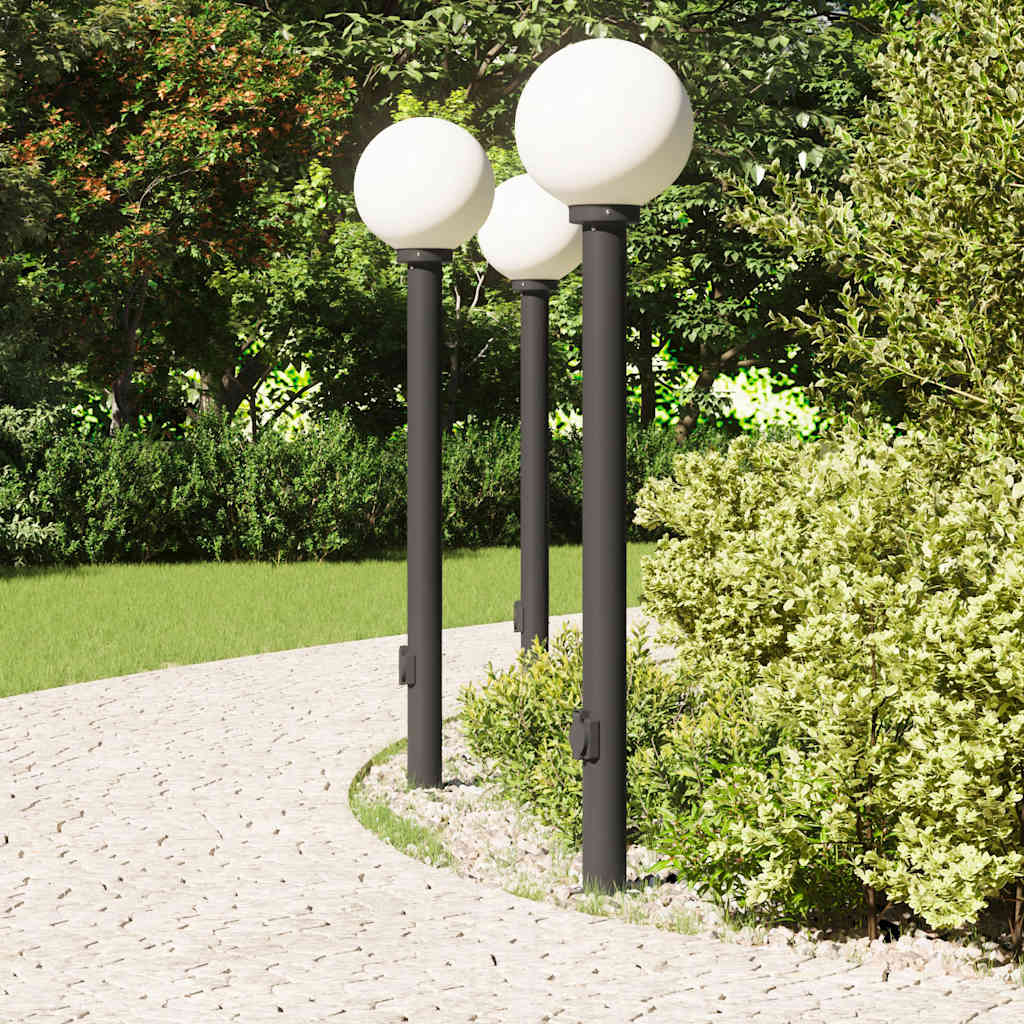 Vidaxx borne d'éclairage avec prise 3 pièces 120 cm noir IP44