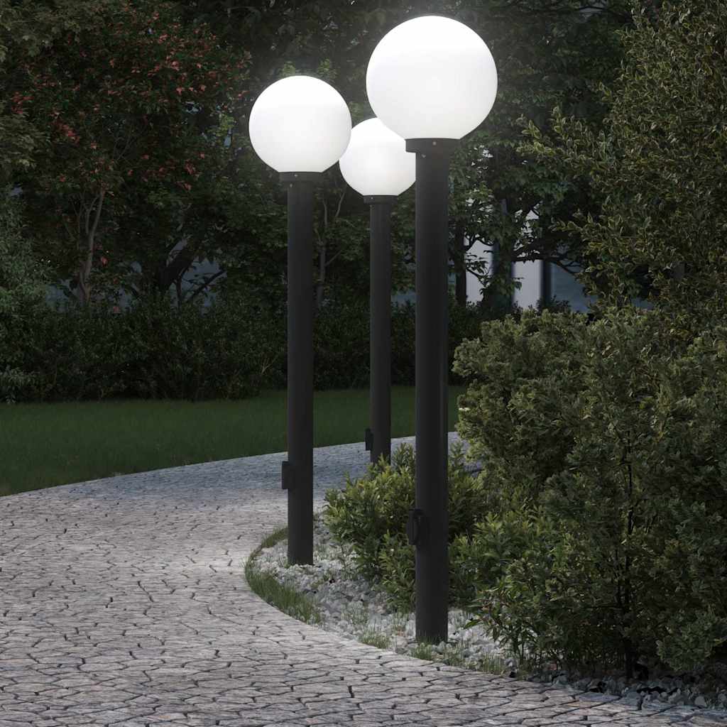 Vidaxx borne d'éclairage avec prise 3 pièces 120 cm noir IP44