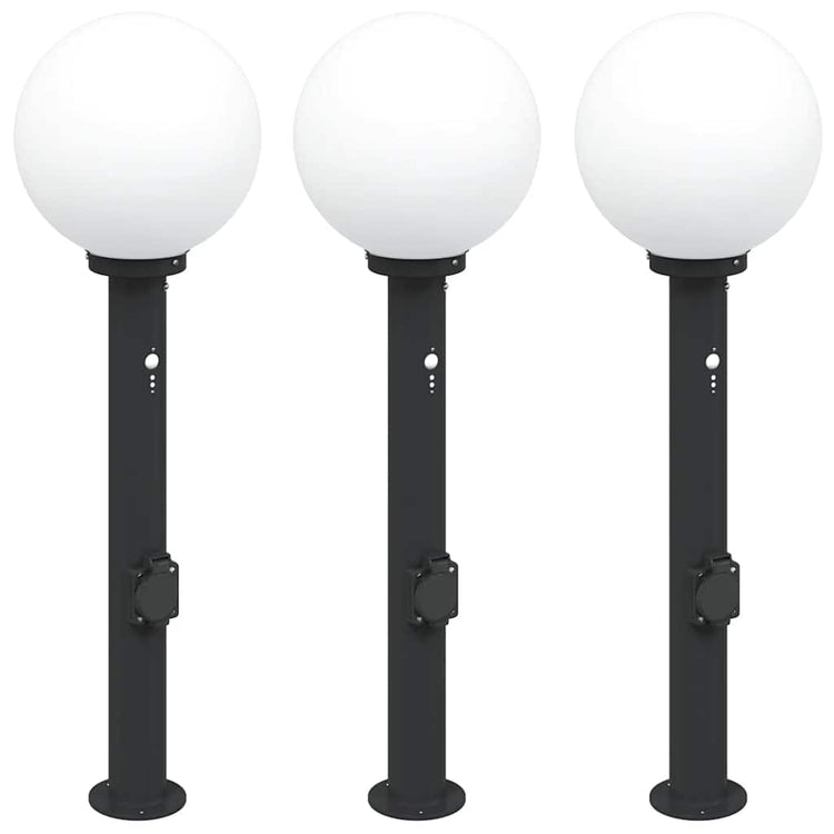 Vidaxx borne d'éclairage avec capteur et prise 3 pièces 80 cm noir IP44