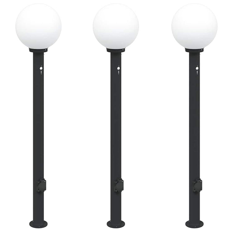 Vidaxx borne d'éclairage avec capteur et prise 3 pièces 120 cm noir IP44