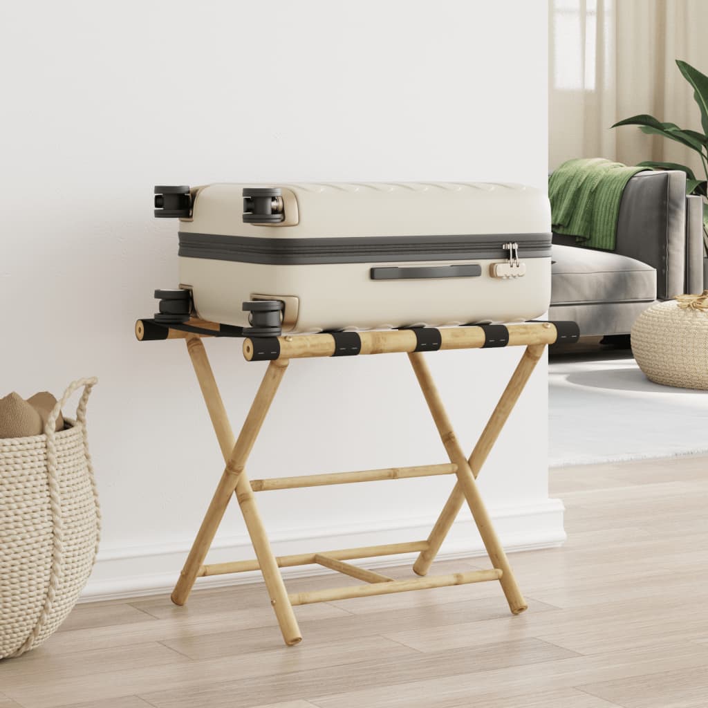 Rack à bagages vidaxl pliable 62x42x50,5 cm de bambou
