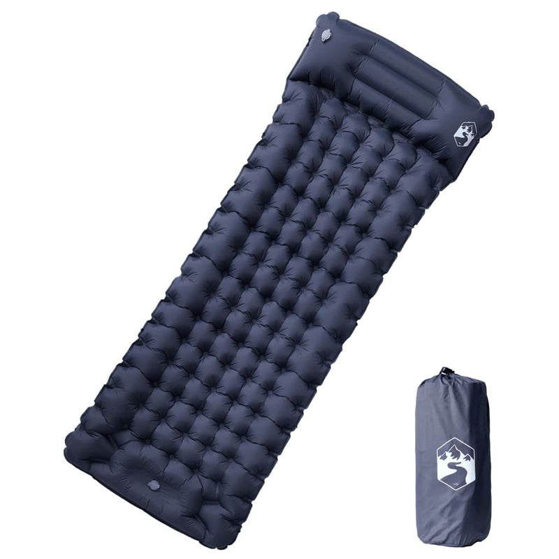 Vidaxl Camping Mattress avec oreiller auto-gris gris