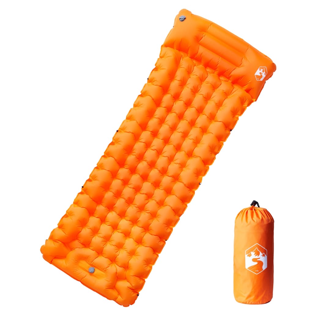Vidaxl Camping Matelas avec oreiller auto-orange unique orange